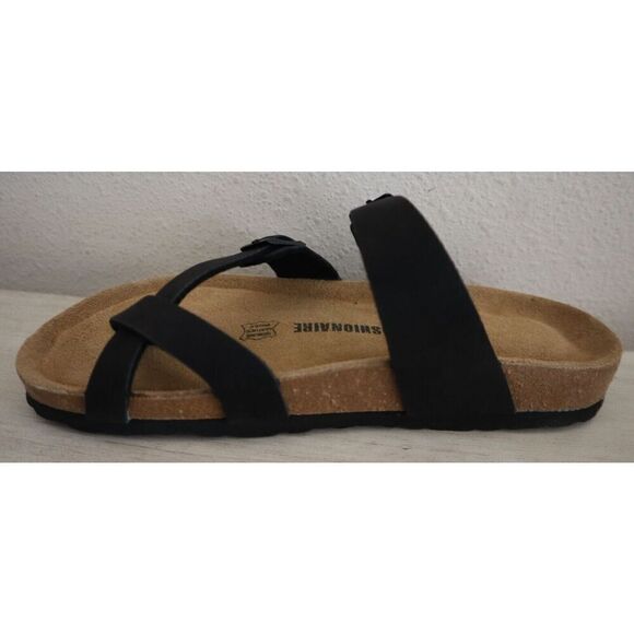 Cushionaire 779601 Women's Sz 8M Black Luna Cork Footbed Sandals SIB - Picture 5 of 13